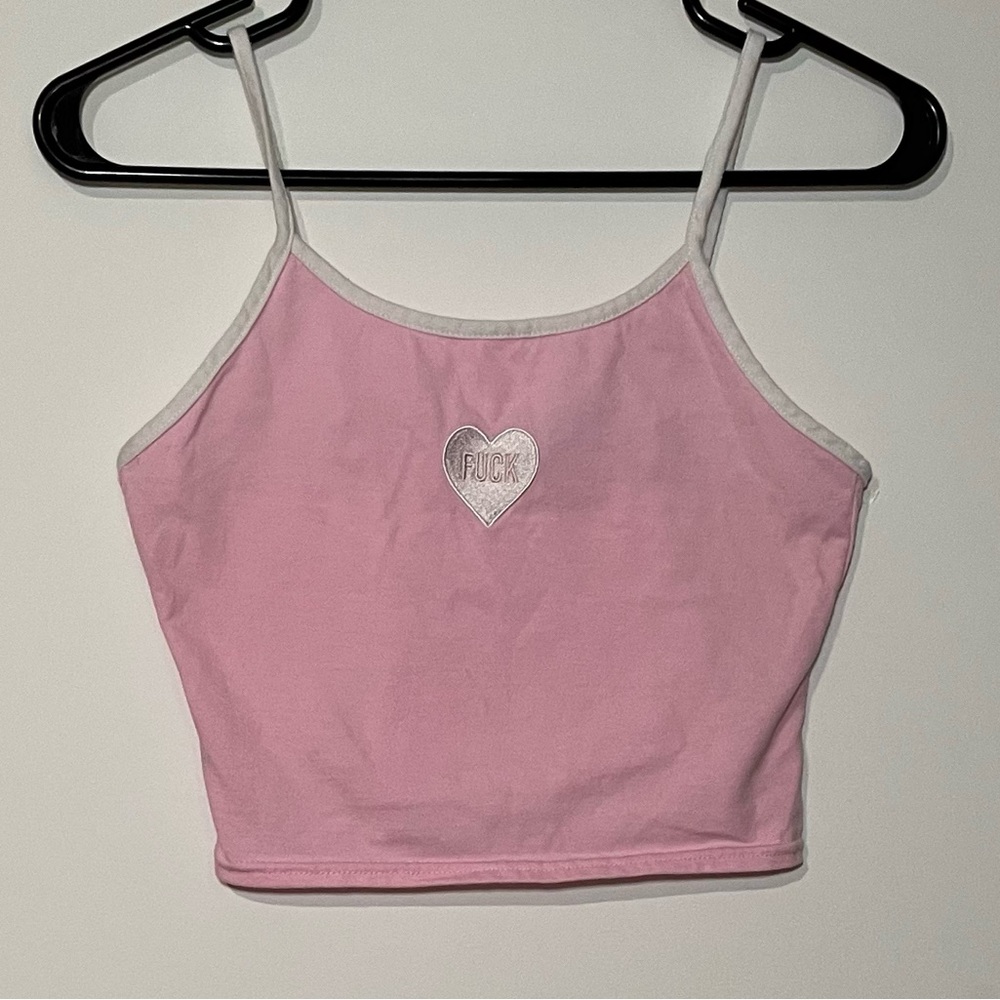 Pink & White Crop Tanktop❤️‍🔥